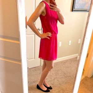 Pink Chiffon Dress w Dropped Waist, Like New